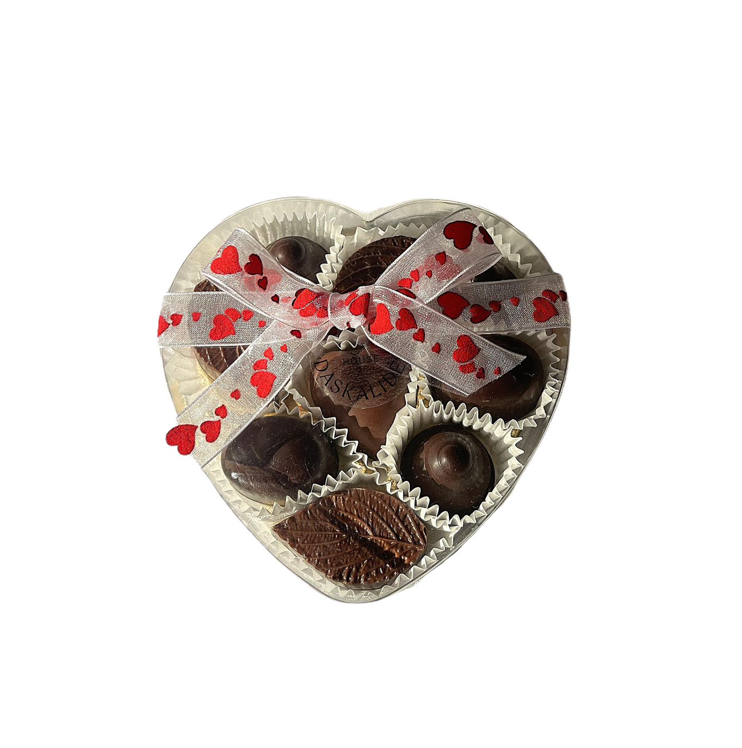 Бонбониера - сърце, асортимент без захар